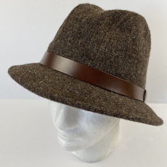 Mervyn’s Cambridge Classics Wool Tweed Walking Hat 7 1/8 Fedora Brown - Picture 2 of 9